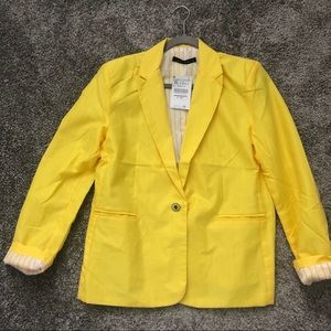 Zara Woman Light Cotton Yellow Blazer